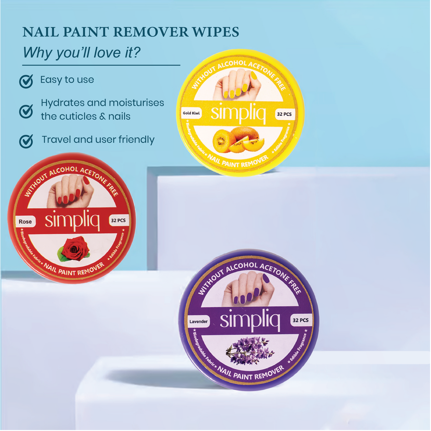 Nail Paint Remover Wipes Small Size