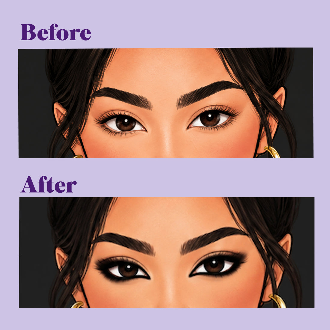 Eyeliner and Kajal Combo