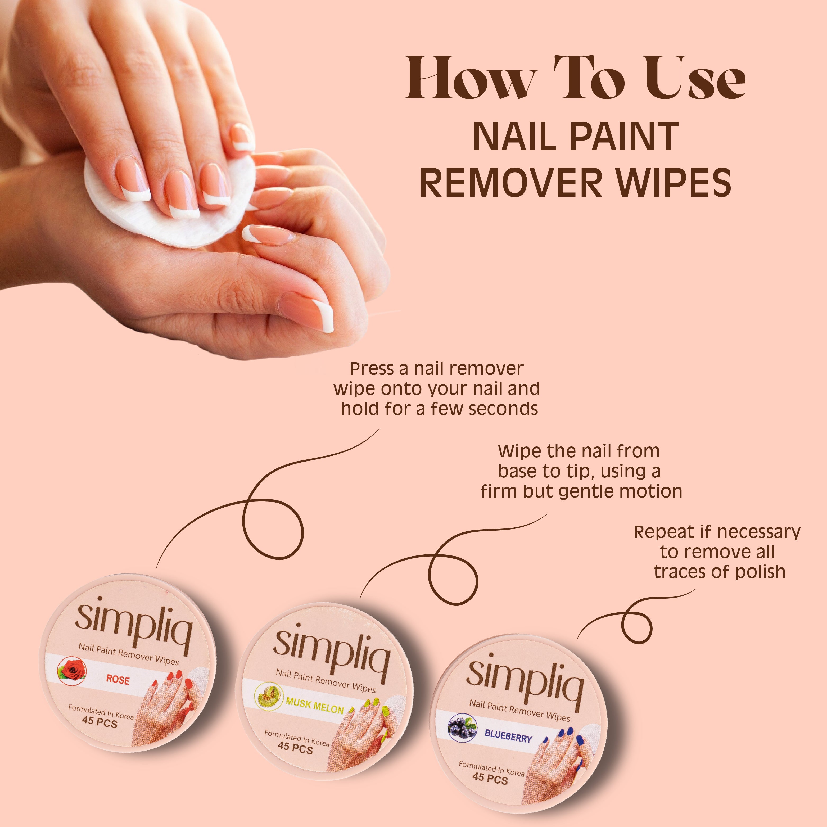 Nail Paint Remover Wipes Big Size