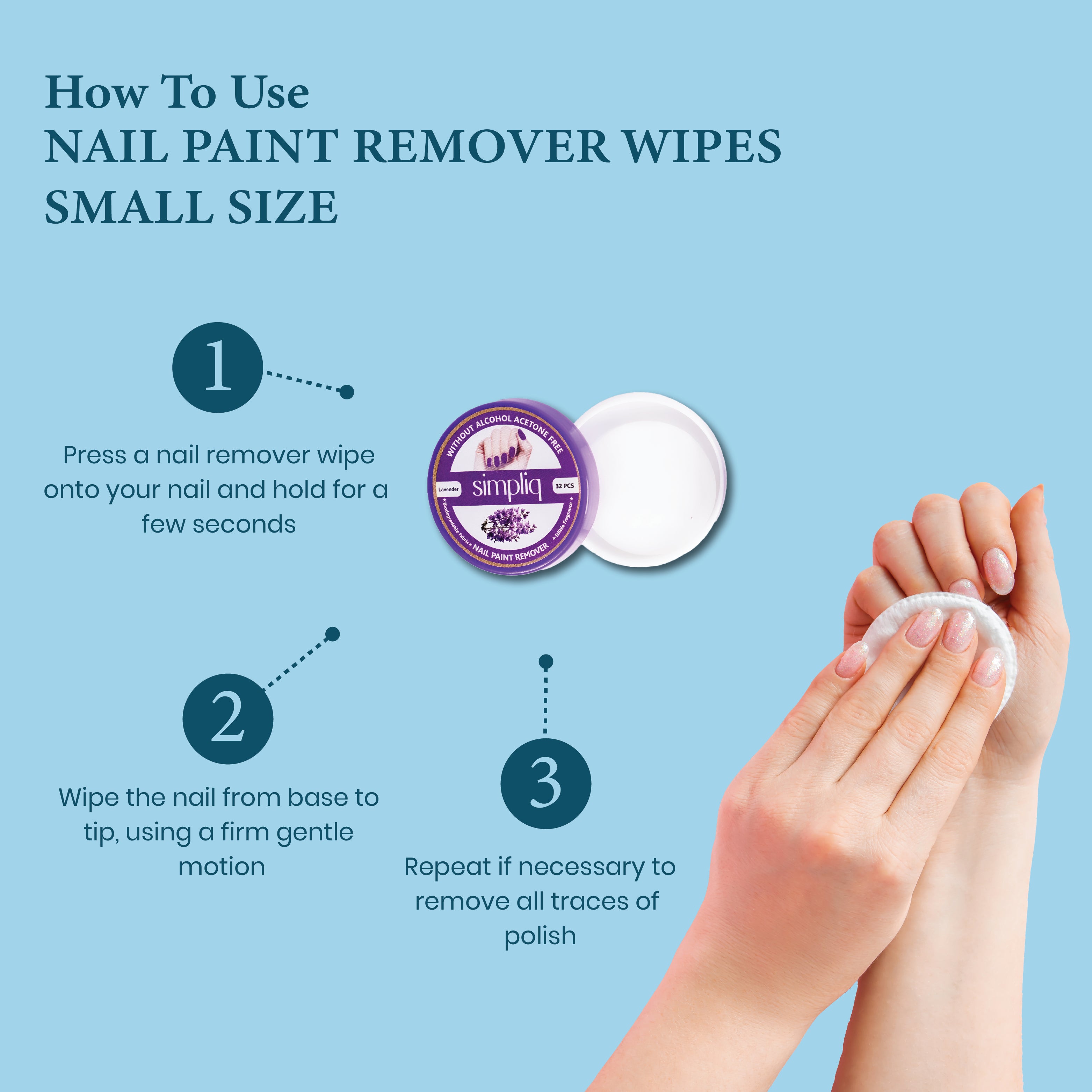 Nail Paint Remover Wipes Small Size